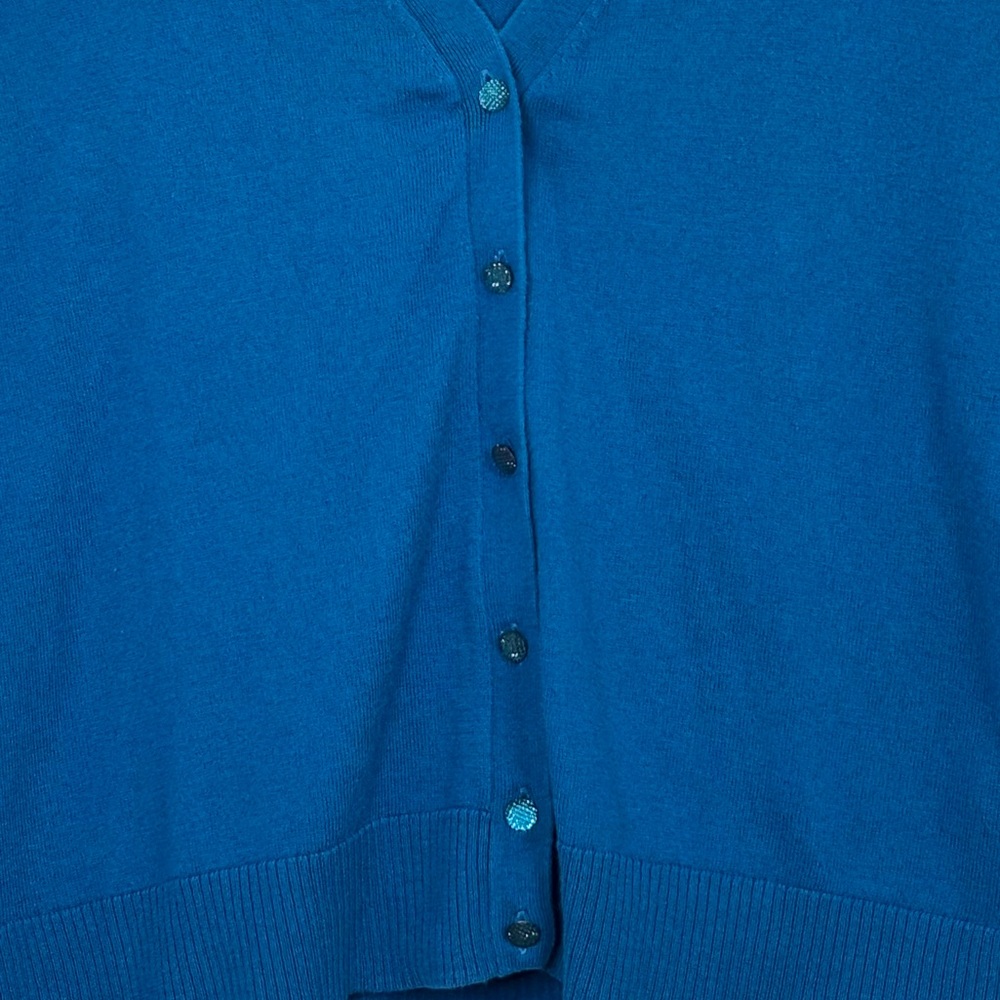 Cerulean Teal V-Neck Button Cardigan, New York & Company, US Sz XL - Picture 9 of 15